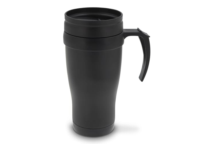 Tasse à café publicitaire 240 ml - Hot-but-cool Marron foncé / Noir